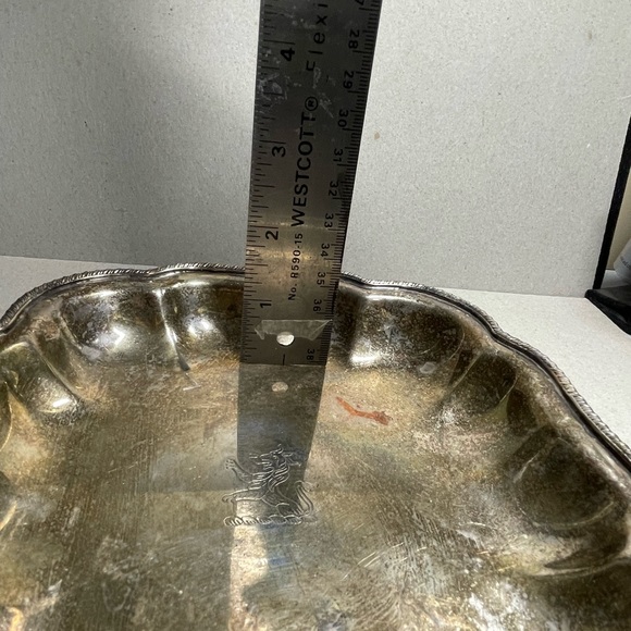 Vintage Scalloped Edge Claw Foot 7” Silver Plated Griffin Tray Hallmarked - Picture 7 of 9